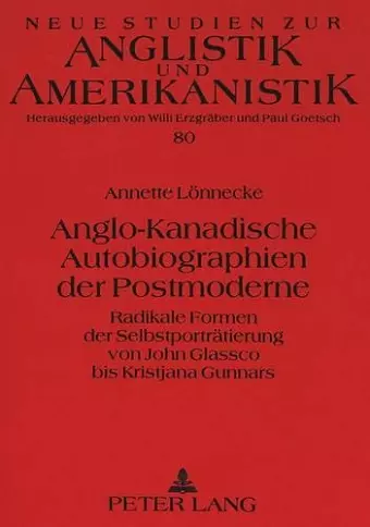 Anglo-Kanadische Autobiographien Der Postmoderne cover