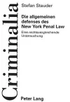 Die Allgemeinen Defenses Des New York Penal Law cover