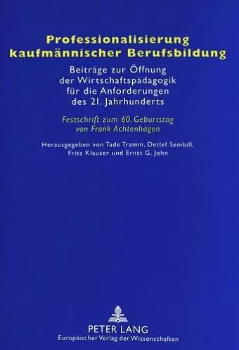 Professionalisierung Kaufmaennischer Berufsbildung cover