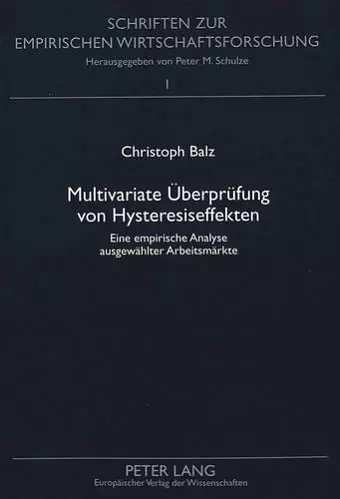 Multivariate Ueberpruefung Von Hysteresiseffekten cover