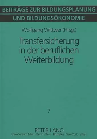 Transfersicherung in Der Beruflichen Weiterbildung cover