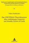 Das Uncitral-Uebereinkommen Ueber Unabhaengige Garantien Und Standby Letters of Credit cover