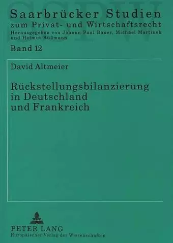 Rueckstellungsbilanzierung in Deutschland Und Frankreich cover