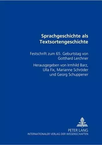 Sprachgeschichte ALS Textsortengeschichte cover