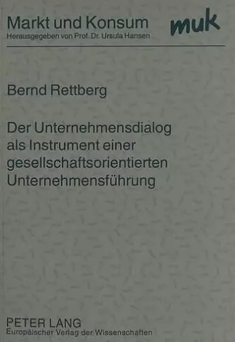 Der Unternehmensdialog ALS Instrument Einer Gesellschaftsorientierten Unternehmensfuehrung cover