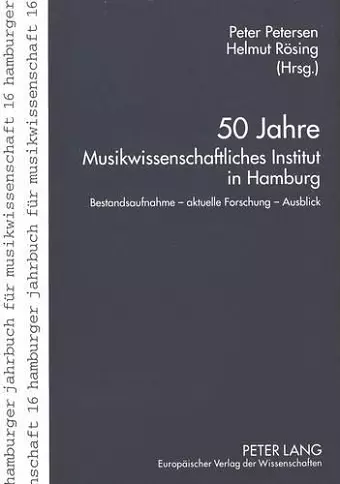 50 Jahre Musikwissenschaftliches Institut in Hamburg cover