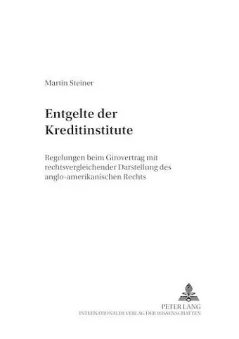 Entgelte Der Kreditinstitute cover