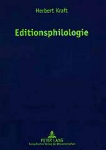 Editionsphilologie cover