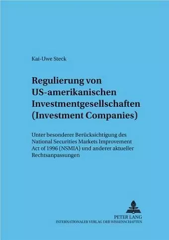 Regulierung Von Us-Amerikanischen Investmentgesellschaften (Investment Companies) cover