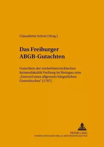 Das Freiburger Abgb-Gutachten cover