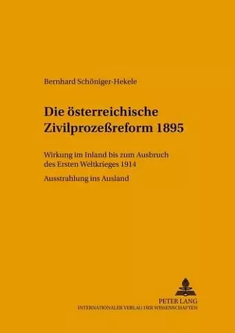 Die Oesterreichische Zivilprozeßreform 1895 cover