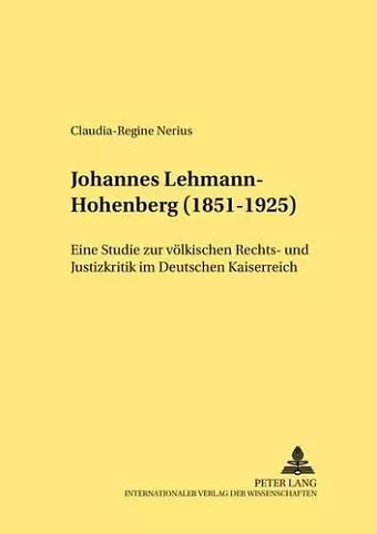 Johannes Lehmann-Hohenberg (1851-1925) cover