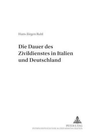 Die Dauer Des Zivildienstes in Italien Und Deutschland cover