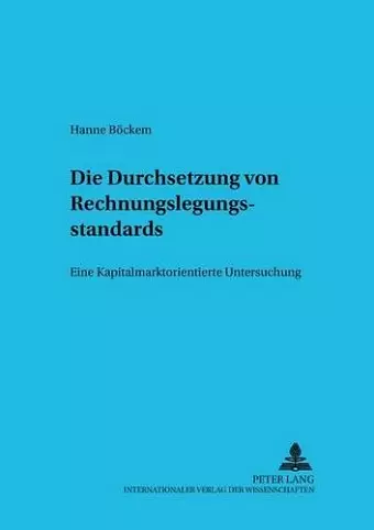 Die Durchsetzung Von Rechnungslegungsstandards cover