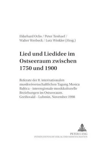 Lied Und Liedidee Im Ostseeraum Zwischen 1750 Und 1900 cover