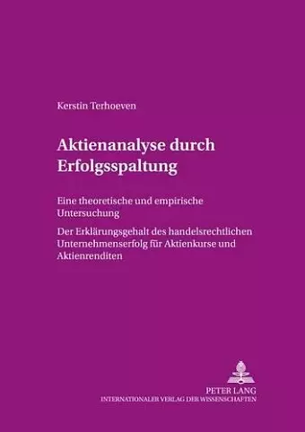 Aktienanalyse Durch Erfolgsspaltung cover