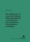 Der Nießbrauch Am Anteil Einer Offenen Handelsgesellschaft cover