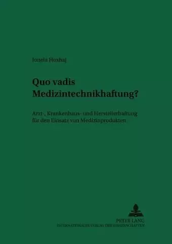 Quo Vadis Medizintechnikhaftung? cover