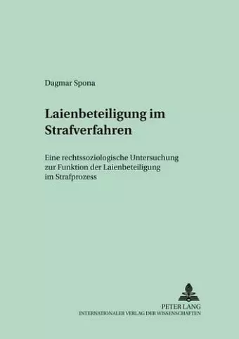 Laienbeteiligung Im Strafverfahren cover