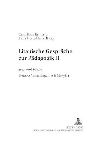 Litauische Gespraeche Zur Paedagogik II cover