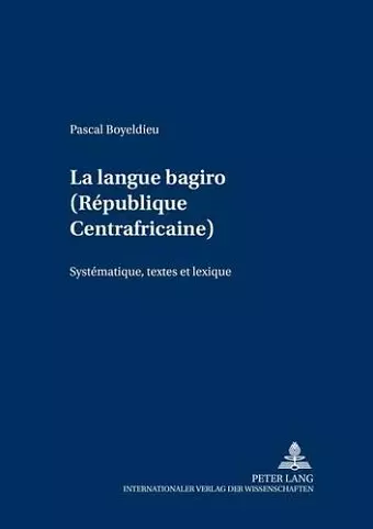 La Langue Bagiro (République Centrafricaine) cover