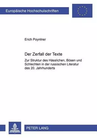 Der Zerfall Der Texte cover