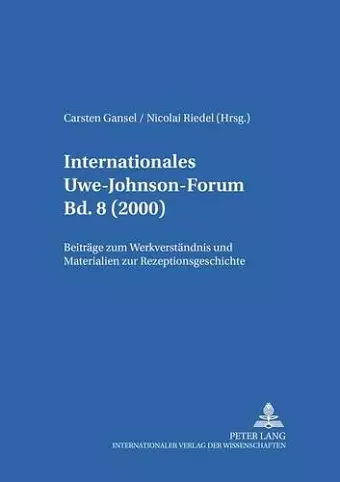 Internationales Uwe-Johnson-Forum- Bd. 8 (2000) cover