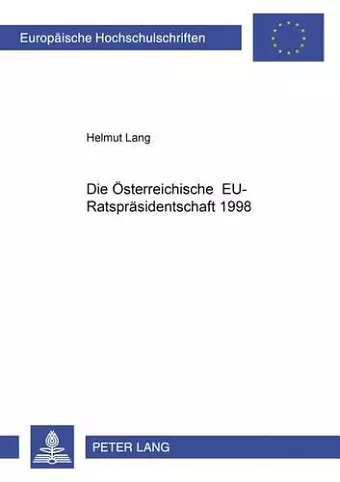 Die Oesterreichische Eu-Ratspraesidentschaft 1998 cover