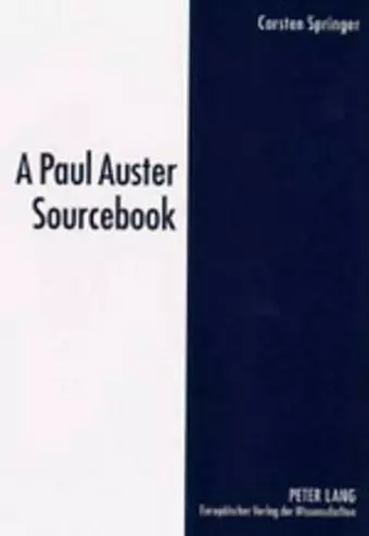 A Paul Auster Sourcebook cover