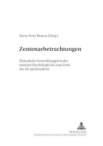 Zentenarbetrachtungen cover