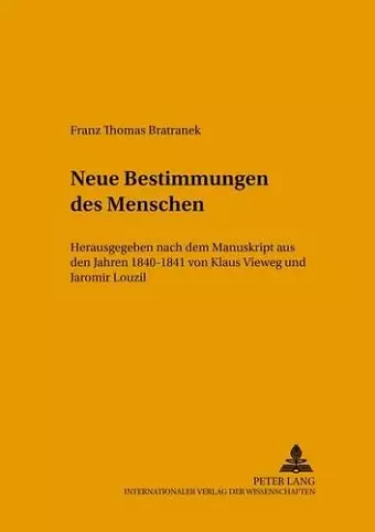 Neue Bestimmung Des Menschen cover