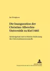 Die Inauguration Der Christian-Albrechts-Universitaet Zu Kiel 1665 cover