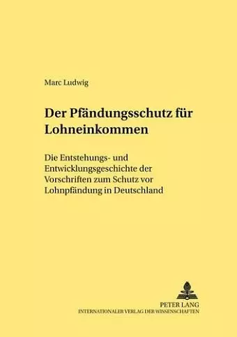 Der Pfaendungsschutz Fuer Lohneinkommen cover