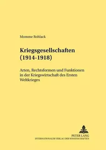 Kriegsgesellschaften (1914-1918) cover