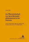 Zur Uebersetzbarkeit Von Sprachkontaktphaenomenen in Der Literatur cover