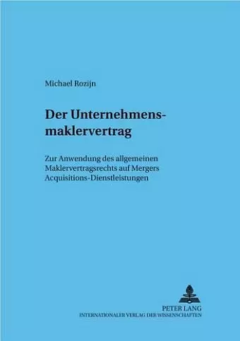 Der Unternehmensmaklervertrag cover