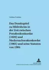 Das Domkapitel Zu Hildesheim in Der Zeit Zwischen Preußenkonkordat (1929) Und Niedersachsenkonkordat (1965) Und Seine Statuten Von 1984 cover