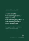 Ausschuesse Fuer Versicherungswesen/-Recht Und Fuer Versicherungsagenten- Und Versicherungsmaklerrecht (1934-1943) cover