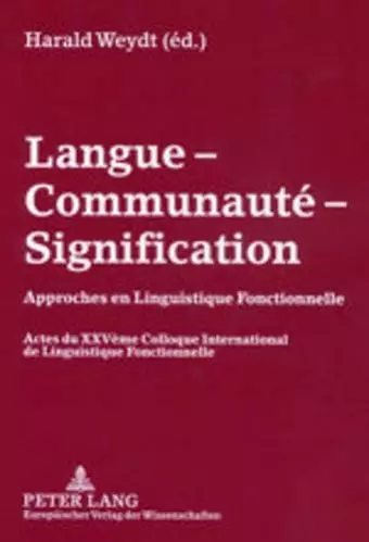 Langue - Communauté - Signification cover