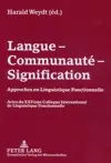 Langue - Communauté - Signification cover