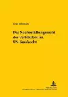 Das Nacherfuellungsrecht Des Verkaeufers Im Un-Kaufrecht cover