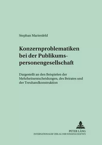 Konzernproblematiken Bei Der Publikumspersonengesellschaft cover