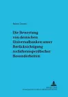 Die Bewertung Von Deutschen Universalbanken Unter Beruecksichtigung Rechtsformspezifischer Besonderheiten cover