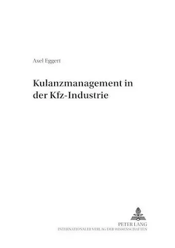 Kulanzmanagement in Der Kfz-Industrie cover