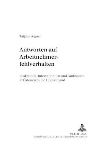 Antworten Auf Arbeitnehmerfehlverhalten cover