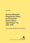 Die Rechtsstellung Der Haigerlocher Juden Im Fuerstentum Hohenzollern-Sigmaringen Von 1634-1850 cover