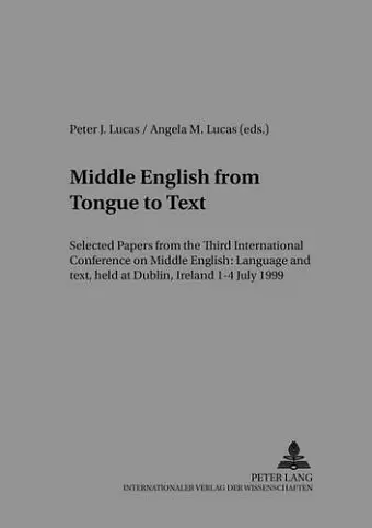 Middle English from Tongue to Text cover