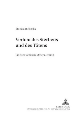 Verben Des Sterbens Und Des Toetens cover