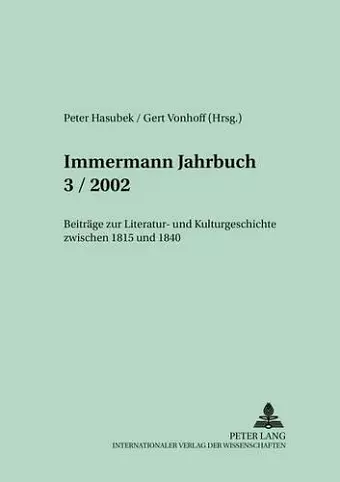 Immermann-Jahrbuch 3/2002 cover