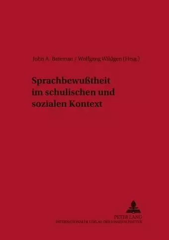 Sprachbewusstheit Im Schulischen Und Sozialen Kontext cover